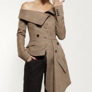 Asymmetric Off-Shoulder Blazer